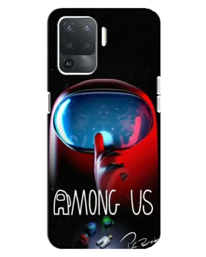 Чехол для OPPO Reno 5 Lite с картинкой «Красный импостер — макро»