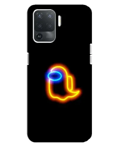 Чехол для OPPO Reno 5 Lite с картинкой «Among Us неоновое сияние»