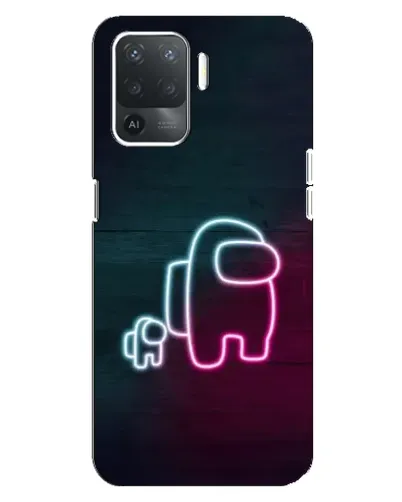 Чехол для OPPO Reno 5 Lite с картинкой «Among Us неон-арт»