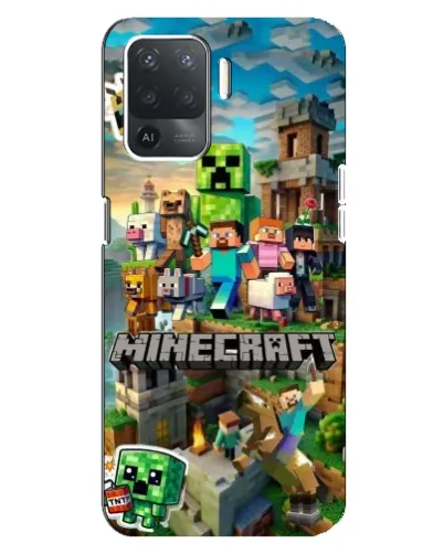 Чехол для OPPO Reno 5 Lite с картинкой «Замок Minecraft»