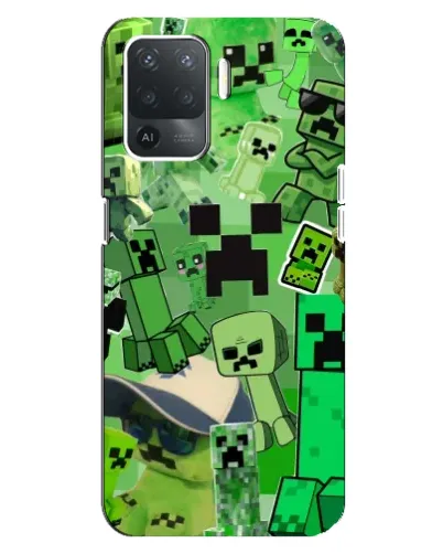 Чехол для OPPO Reno 5 Lite с картинкой «Криперы Minecraft»