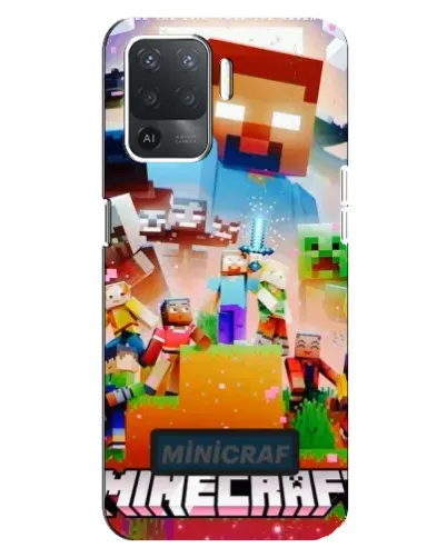Чехол для OPPO Reno 5 Lite с картинкой «Minecraft герои игры»