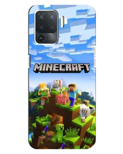 Чехол для OPPO Reno 5 Lite с картинкой «Minecraft классический мир»