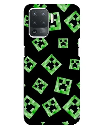 Чехол для OPPO Reno 5 Lite с картинкой «Паттерн с криперами»