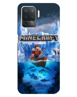 Чехол для OPPO Reno 5 Lite с картинкой «Minecraft ледяной мир»
