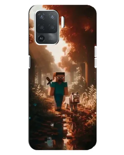 Чехол для OPPO Reno 5 Lite с картинкой «Стив в лесу»
