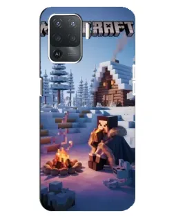 Чехол для OPPO Reno 5 Lite с картинкой «Зимний Minecraft»