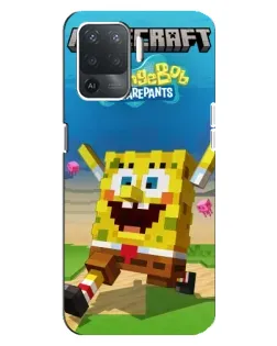 Чехол для OPPO Reno 5 Lite с картинкой «Губка Боб Minecraft» Чехол для OPPO Reno 5 Lite с картинкой «Губка Боб Minecraft»