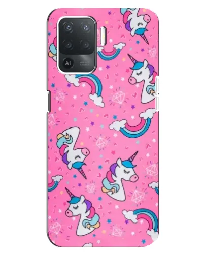Чехол для OPPO Reno 5 Lite с картинкой «Unicorn паттерн розовый» Чехол для OPPO Reno 5 Lite с картинкой «Unicorn паттерн розовый»
