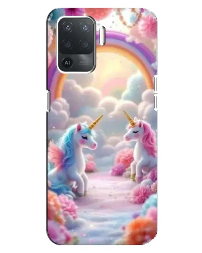 Чехол для OPPO Reno 5 Lite с картинкой «Радуга и единороги» Чехол для OPPO Reno 5 Lite с картинкой «Радуга и единороги»