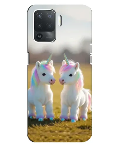 Чехол для OPPO Reno 5 Lite с картинкой «Пара единорогов» Чехол для OPPO Reno 5 Lite с картинкой «Пара единорогов»