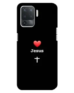 Чехол для OPPO Reno 5 Lite с картинкой «Сердце - Jesus» Чехол для OPPO Reno 5 Lite с картинкой «Сердце - Jesus»
