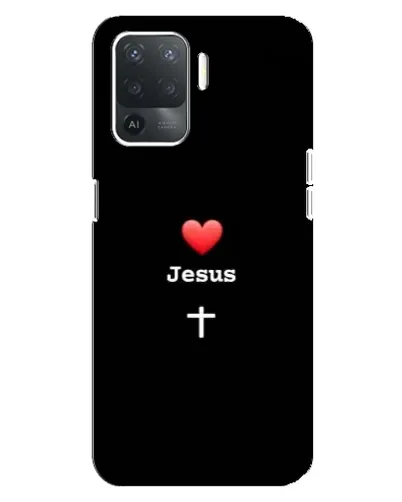 Чехол для OPPO Reno 5 Lite с картинкой «Сердце - Jesus»