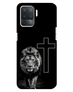 Чехол для OPPO Reno 5 Lite с картинкой «Лев и Крест» Чехол для OPPO Reno 5 Lite с картинкой «Лев и Крест»