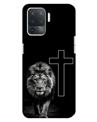 Чехол для OPPO Reno 5 Lite с картинкой «Лев и Крест»