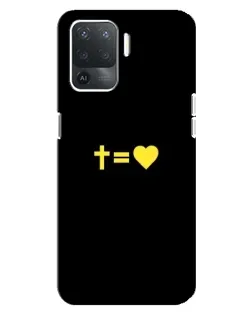 Чехол для OPPO Reno 5 Lite с картинкой «Сердце и Крест»