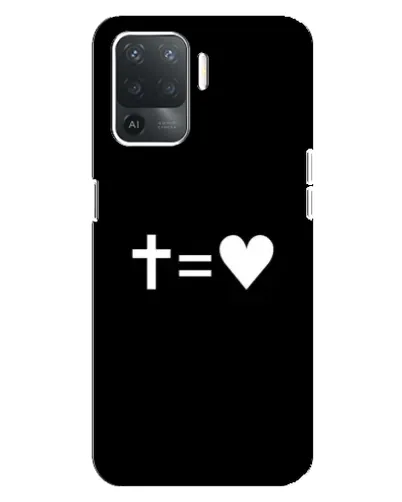 Чехол для OPPO Reno 5 Lite с картинкой «Крест и Сердце»