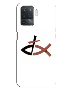 Чехол для OPPO Reno 5 Lite с картинкой «Рыба и крест»
