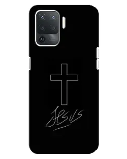 Чехол для OPPO Reno 5 Lite с картинкой «Графический крест Jesus» Чехол для OPPO Reno 5 Lite с картинкой «Графический крест Jesus»