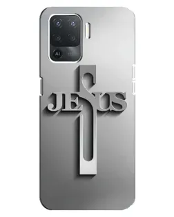 Чехол для OPPO Reno 5 Lite с картинкой «Металлический крест Jesus» Чехол для OPPO Reno 5 Lite с картинкой «Металлический крест Jesus»