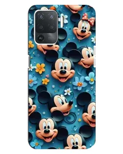 Чехол для OPPO Reno 5 Lite с картинкой «Паттерн Микки и Минни»