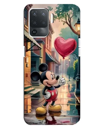 Чехол для OPPO Reno 5 Lite с картинкой «Микки и шарик-сердце»