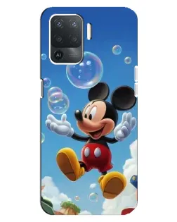 Чехол для OPPO Reno 5 Lite с картинкой «Mickey и мыльные пузыри»