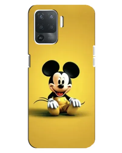 Чехол для OPPO Reno 5 Lite с картинкой «Микки на желтом»