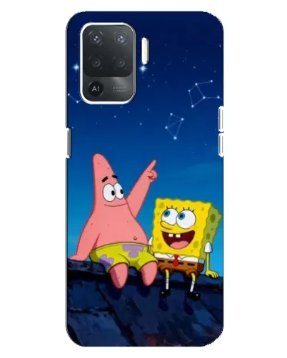 Чехол для OPPO Reno 5 Lite с картинкой «Губка Боб и Патрик ночью» Чехол для OPPO Reno 5 Lite с картинкой «Губка Боб и Патрик ночью»