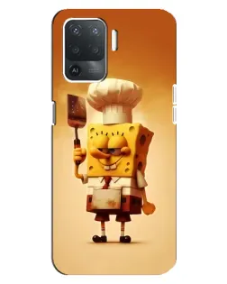 Чехол для OPPO Reno 5 Lite с картинкой «Губка Боб повар»