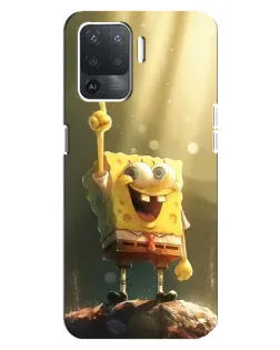 Чехол для OPPO Reno 5 Lite с картинкой «Сияющий Спанч Боб»