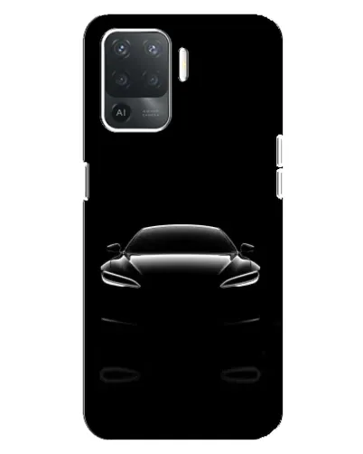 Чехол для OPPO Reno 5 Lite с картинкой «Силуэт Tesla Night»