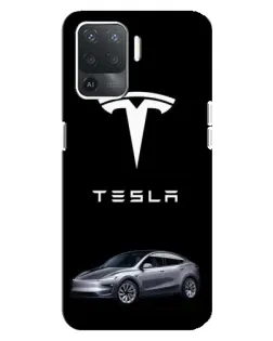 Чехол для OPPO Reno 5 Lite с картинкой «Tesla Model Y»