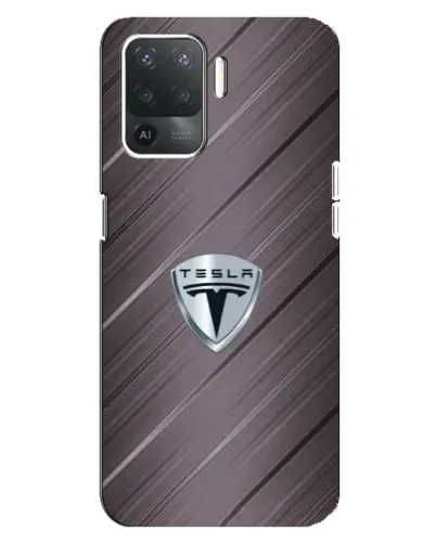 Чехол для OPPO Reno 5 Lite с картинкой «Металлическая текстура Tesla»