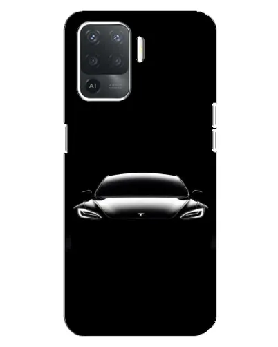 Чехол для OPPO Reno 5 Lite с картинкой «Фары Tesla Night»