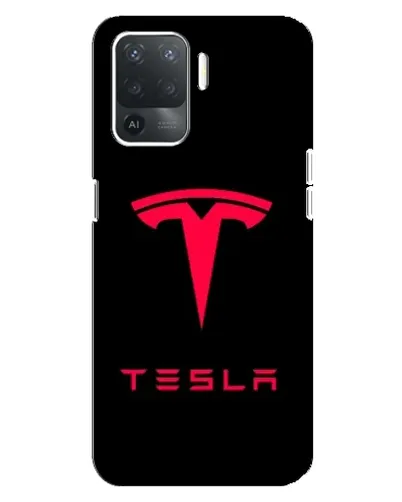 Чехол для OPPO Reno 5 Lite с картинкой «Tesla Red Logo»
