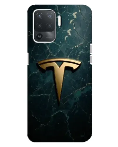 Чехол для OPPO Reno 5 Lite с картинкой «Мраморная Tesla Gold»
