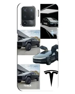 Чехол для OPPO Reno 5 Lite с картинкой «Коллаж Cybertruck Tesla»