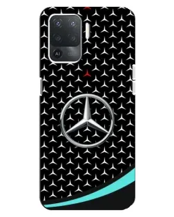Чехол для OPPO Reno 5 Lite с картинкой «Mercedes — бирюзовый акцент»