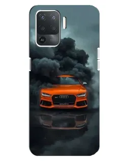 Чехол для OPPO Reno 5 Lite с картинкой «Audi в облаках дыма»
