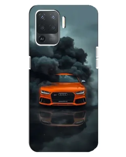Чехол для OPPO Reno 5 Lite с картинкой «Audi в облаках дыма»