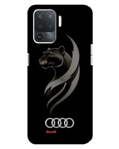 Чехол для OPPO Reno 5 Lite с картинкой «Графика — пантера и Audi»