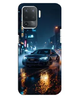 Чехол для OPPO Reno 5 Lite с картинкой «Ночной город и Audi»