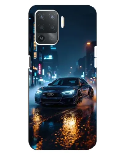 Чехол для OPPO Reno 5 Lite с картинкой «Ночной город и Audi»