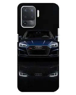 Чехол для OPPO Reno 5 Lite с картинкой «Audi — ночное отражение»