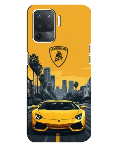 Чехол для OPPO Reno 5 Lite с картинкой «Желтый Lamborghini город» Чехол для OPPO Reno 5 Lite с картинкой «Желтый Lamborghini город»