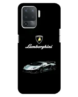 Чехол для OPPO Reno 5 Lite с картинкой «Логотип Lamborghini классика»