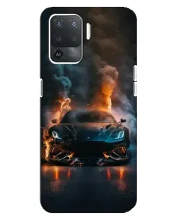 Чехол для OPPO Reno 5 Lite с картинкой «Lamborghini дымная эстетика»