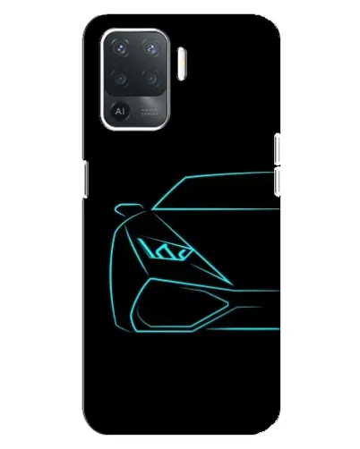 Чехол для OPPO Reno 5 Lite с картинкой «Голубой силуэт Lamborghini» Чехол для OPPO Reno 5 Lite с картинкой «Голубой силуэт Lamborghini»