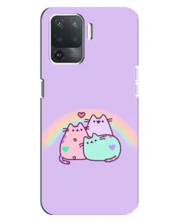 Чохол для OPPO Reno 5 Lite з картинкою «Веселкові Пушини» Чохол для OPPO Reno 5 Lite з картинкою «Веселкові Пушини»